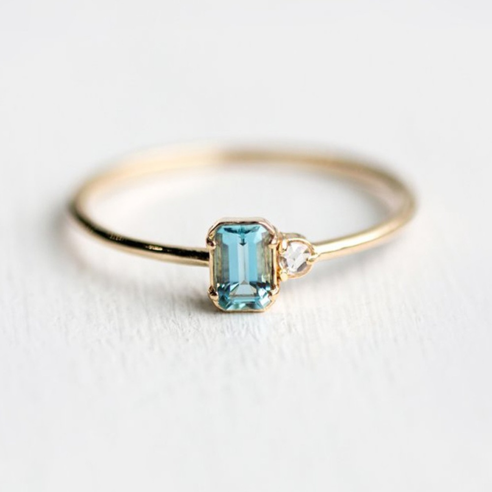 Statement stylist ring. Simple and cute blue rings